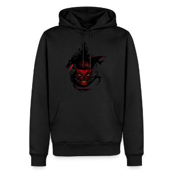 tete de mort dragon tribal chinois crane fantaisie - Sweat à capuche Premium bio Homme - noir - Devant - Nico (187cm)
