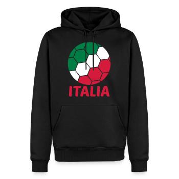 Italia Ball, Italie, Logo du Supporter de Football Italien - Sweat à capuche Premium bio Homme - noir - Devant - Nico (187cm)