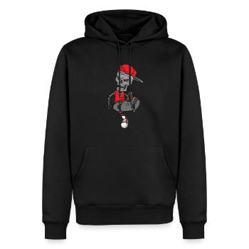 Skateboard Skelett | Zombie Skater Cool Halloween - Männer Premium Bio Hoodie - Schwarz - Vorne - Nico (187cm)