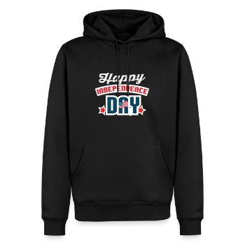 Independence Day 4 juillet - Sweat à capuche Premium bio Homme - noir - Devant - Nico (187cm)