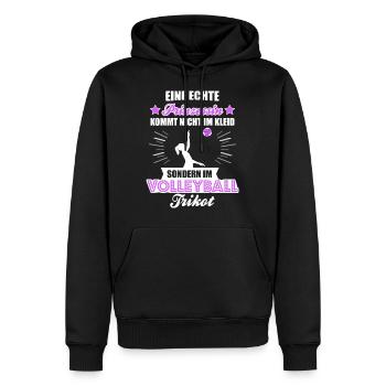 eine Echte Prinzessin kommt nicht im kleid sondern - Männer Premium Bio Hoodie - Schwarz - Vorne - Nico (187cm)