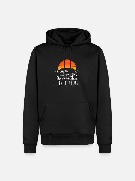 I hate people - Männer Premium Bio Hoodie - Schwarz