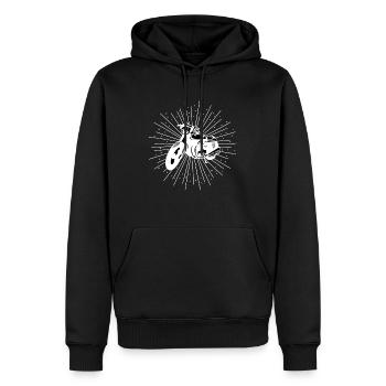 Motorrad Moped Motorroller Geschenk-Idee - Männer Premium Bio Hoodie - Schwarz - Vorne - Nico (187cm)