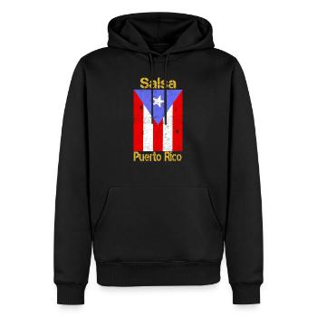 Tee shirt Cadeau Musique Latino Salsa de Puerto Rico - Sweat à capuche Premium bio Homme - noir - Devant - Nico (187cm)