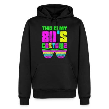 80er Shirt - Männer Premium Bio Hoodie - Schwarz - Vorne - Nico (187cm)