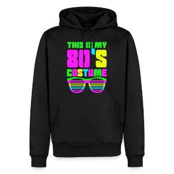 80er Jahre Bad Taste - Männer Premium Bio Hoodie - Schwarz - Vorne - Nico (187cm)