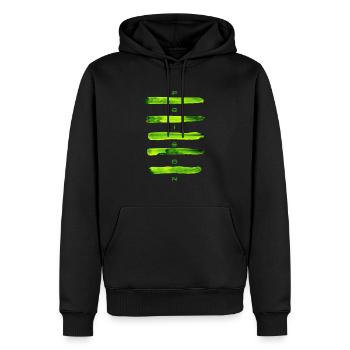 Poison Design (Giftgrün) - Männer Premium Bio Hoodie - Schwarz - Vorne - Nico (187cm)