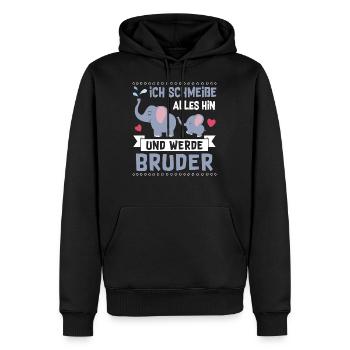 Ich schmeiße alles hin und werde Bruder - Männer Premium Bio Hoodie - Schwarz - Vorne - Nico (187cm)