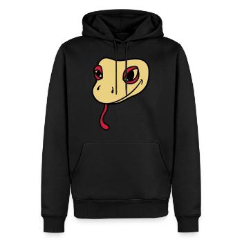 tête de gecko lézard reptile de serpent réel - Sweat à capuche Premium bio Homme - noir - Devant - Nico (187cm)