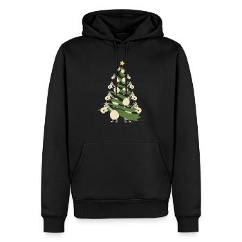 Cadeau de Noël du Père Noël avec des chevaux rigolos - Sweat à capuche Premium bio Homme - noir - Devant - Nico (187cm)