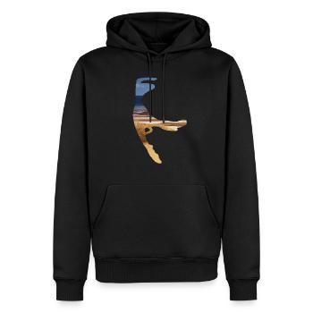 Sylt Küste - Männer Premium Bio Hoodie - Schwarz - Vorne - Nico (187cm)
