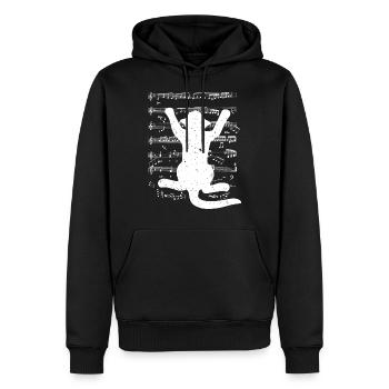 Caterwauling enfant de concert notes musique chat - Sweat à capuche Premium bio Homme - noir - Devant - Nico (187cm)