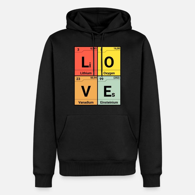 Amour éléments de chimie - Sweat à capuche Premium bio Homme - noir