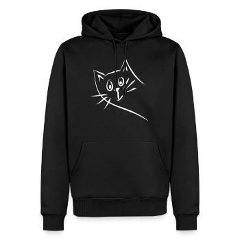 chat - Sweat à capuche Premium bio Homme - noir - Devant - Nico (187cm)