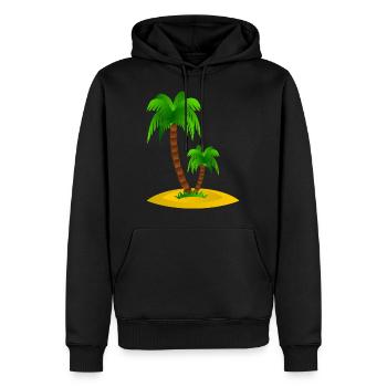 Palmen Insel - Männer Premium Bio Hoodie - Schwarz - Vorne - Nico (187cm)