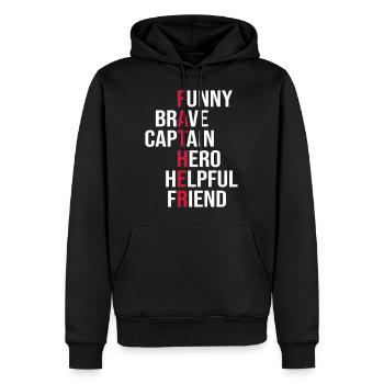 Father - Männer Premium Bio Hoodie - Schwarz - Vorne - Nico (187cm)