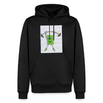 Note Zettel Sport Pumper dessin dessin de peinture Haltère - Sweat à capuche Premium bio Homme - noir - Devant - Nico (187cm)