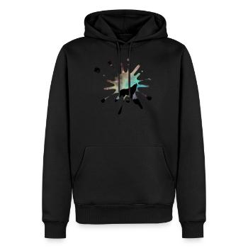 Taches de couleur Loup - Sweat à capuche Premium bio Homme - noir - Devant - Nico (187cm)