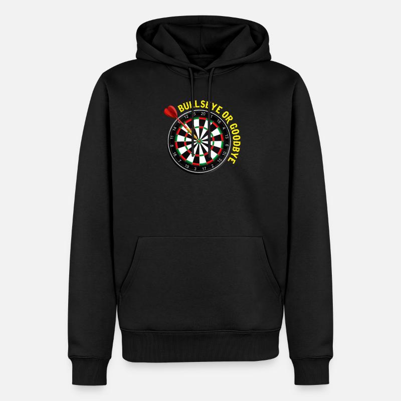 Fléchettes Bullseye Fléchettes Fléchettes club - Sweat à capuche Premium bio Homme - noir