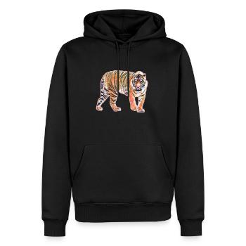 Tiger - Sweat à capuche Premium bio Homme - noir - Devant - Nico (187cm)