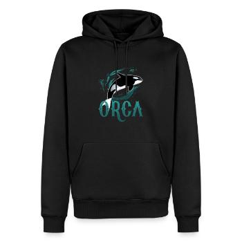 Orca - Männer Premium Bio Hoodie - Schwarz - Vorne - Nico (187cm)