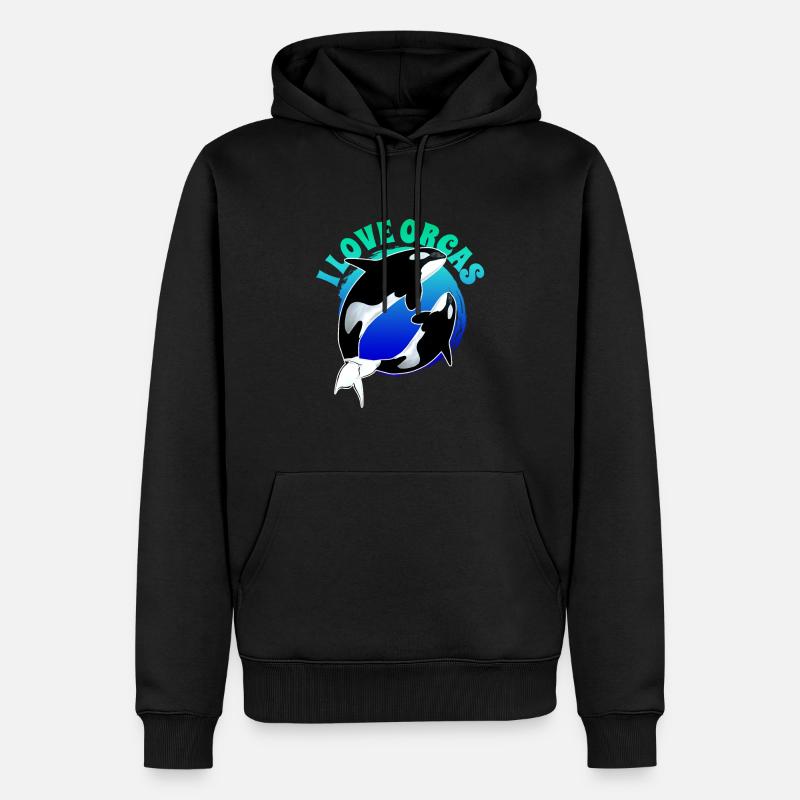 J'adore les orques - Sweat à capuche Premium bio Homme - noir