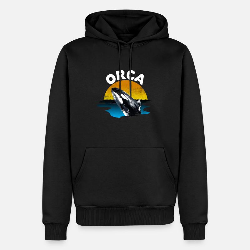 Orca - Sweat à capuche Premium bio Homme - noir