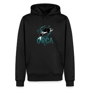 Baleine de baleine - Sweat à capuche Premium bio Homme - noir - Devant - Nico (187cm)