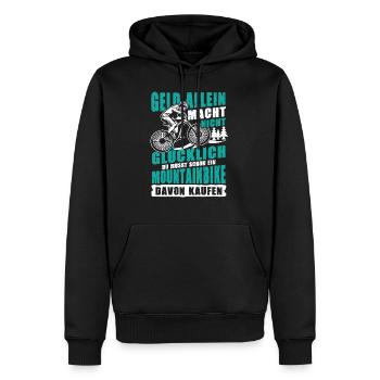Mountainbike Mountainbiker Geld Glück Kaufen - Männer Premium Bio Hoodie - Schwarz - Vorne - Nico (187cm)