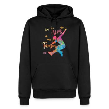 Aus dem Weg ich muss Tanzen - Tanzschule - Männer Premium Bio Hoodie - Schwarz - Vorne - Nico (187cm)