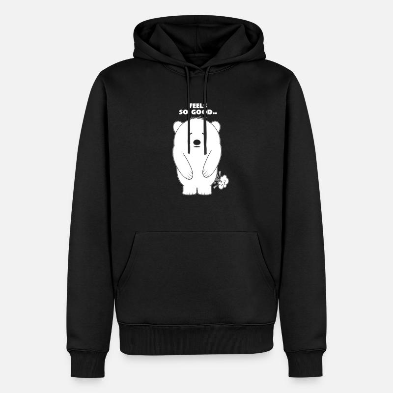 Eisbär Pups - Männer Premium Bio Hoodie - Schwarz