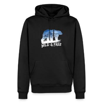 Ours polaire ours polaire cadeau du changement climatique au pôle nord - Sweat à capuche Premium bio Homme - noir - Devant - Nico (187cm)