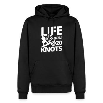Kiteboard Knot Kiten Kiteboarding Kiteboarder - Men’s Premium Organic Hoodie - black - Front - Nico (187cm)