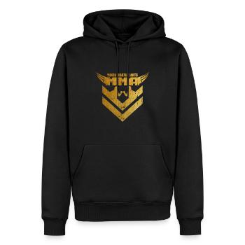 MMA - Männer Premium Bio Hoodie - Schwarz - Vorne - Nico (187cm)