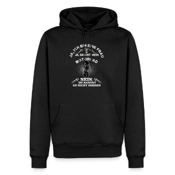 Motorrad Motorradfahrerin Bikerin Spruch - Männer Premium Bio Hoodie - Schwarz - Vorne - Nico (187cm)