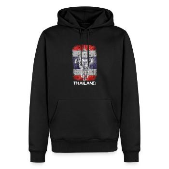 Éléphant de vacances en Thaïlande - Sweat à capuche Premium bio Homme - noir - Devant - Nico (187cm)