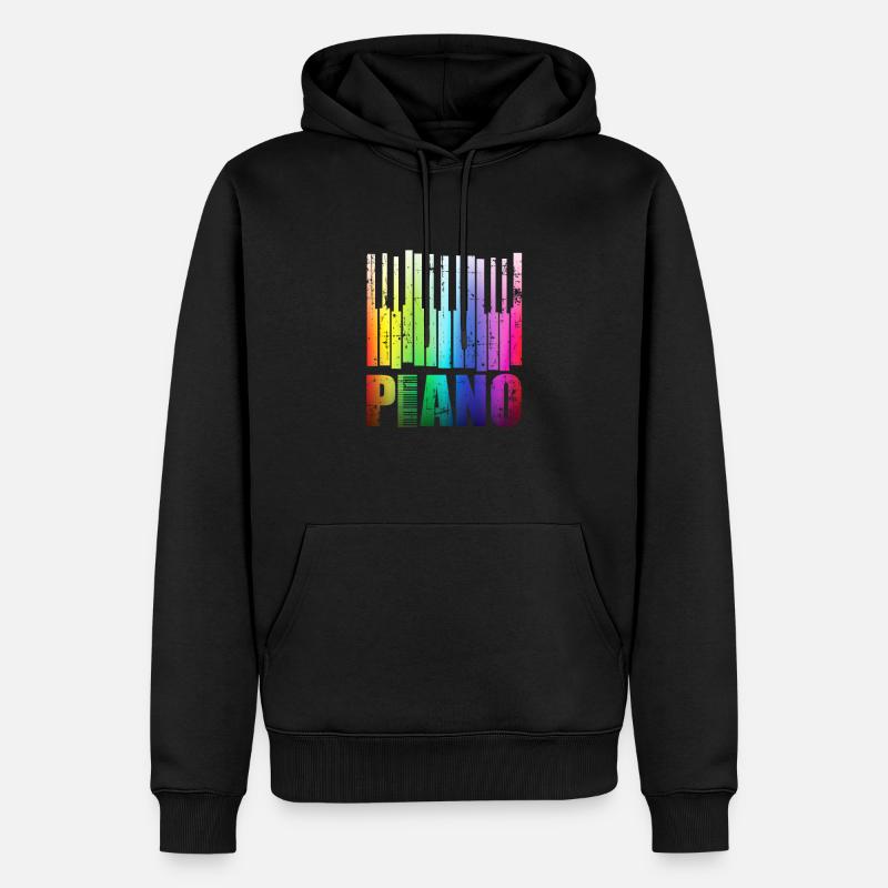 piano - Sweat à capuche Premium bio Homme - noir