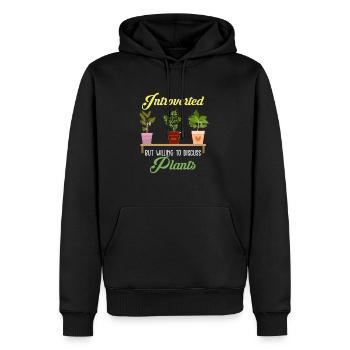 Introverti Sur Les Plantes Parler - Sweat à capuche Premium bio Homme - noir - Devant - Nico (187cm)
