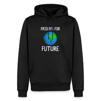 Fridays For Future Climate Change Demonstration - Men’s Premium Organic Hoodie - black - Front - Nico (187cm)