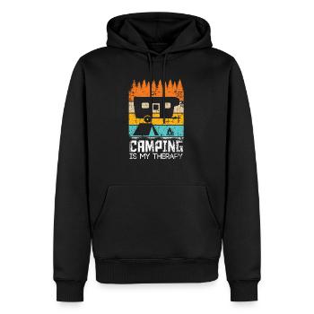Wohnwagen Retro Camping Camper - Männer Premium Bio Hoodie - Schwarz - Vorne - Nico (187cm)