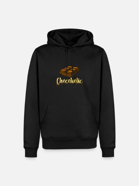 Chocolat Chocoholic - Sweat à capuche Premium bio Homme - noir