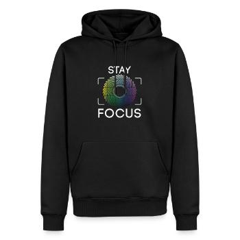 Caméra de mise au point de photographe - Sweat à capuche Premium bio Homme - noir - Devant - Nico (187cm)