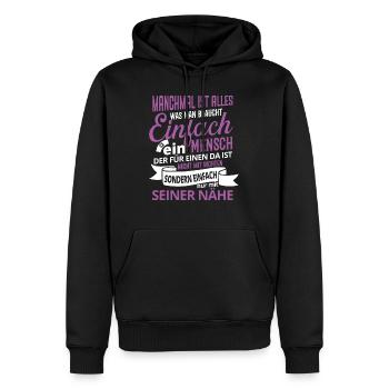 Aide aux personnes âgées Engel Soins infirmiers Maison de retraite - Sweat à capuche Premium bio Homme - noir - Devant - Nico (187cm)