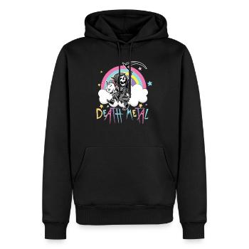 Death Metal Unicorn Grim Reaper Heavy Unicorn - Men’s Premium Organic Hoodie - black - Front - Nico (187cm)