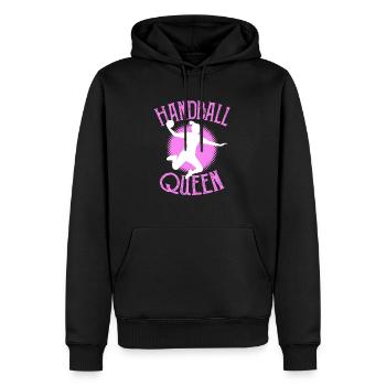 Handball fille reine sport - Sweat à capuche Premium bio Homme - noir - Devant - Nico (187cm)