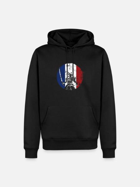 Samurai France guerrier - Sweat à capuche Premium bio Homme - noir