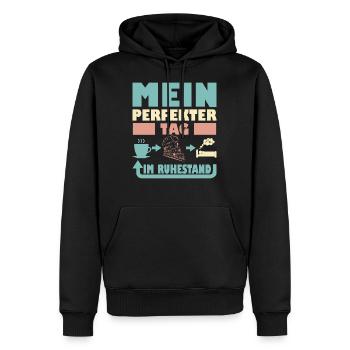 Eisenbahn Rentner Opa - Ruhestand Spruch - Männer Premium Bio Hoodie - Schwarz - Vorne - Nico (187cm)