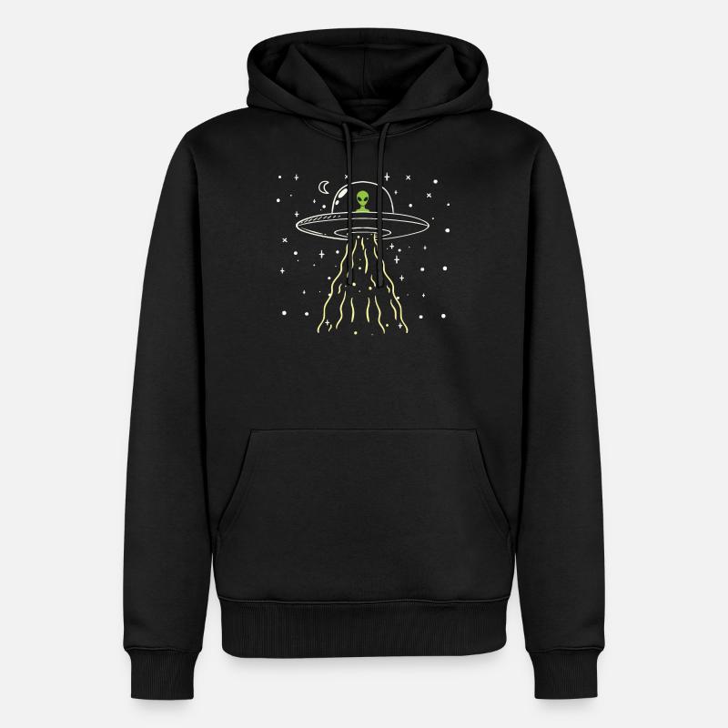 Vaisseau spatial extraterrestre - Sweat à capuche Premium bio Homme - noir
