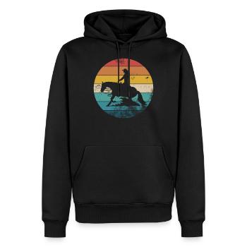 Sliding stop Western riding Reining gift - Men’s Premium Organic Hoodie - black - Front - Nico (187cm)
