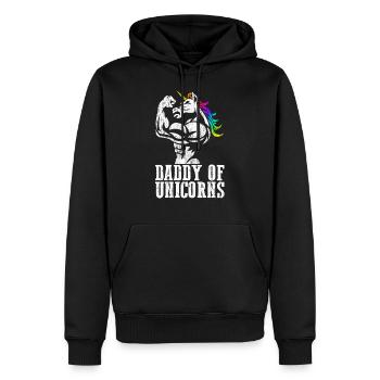 Papa der Einhörner Dadacorn Papa mit Töchter Geschenk - Männer Premium Bio Hoodie - Schwarz - Vorne - Nico (187cm)